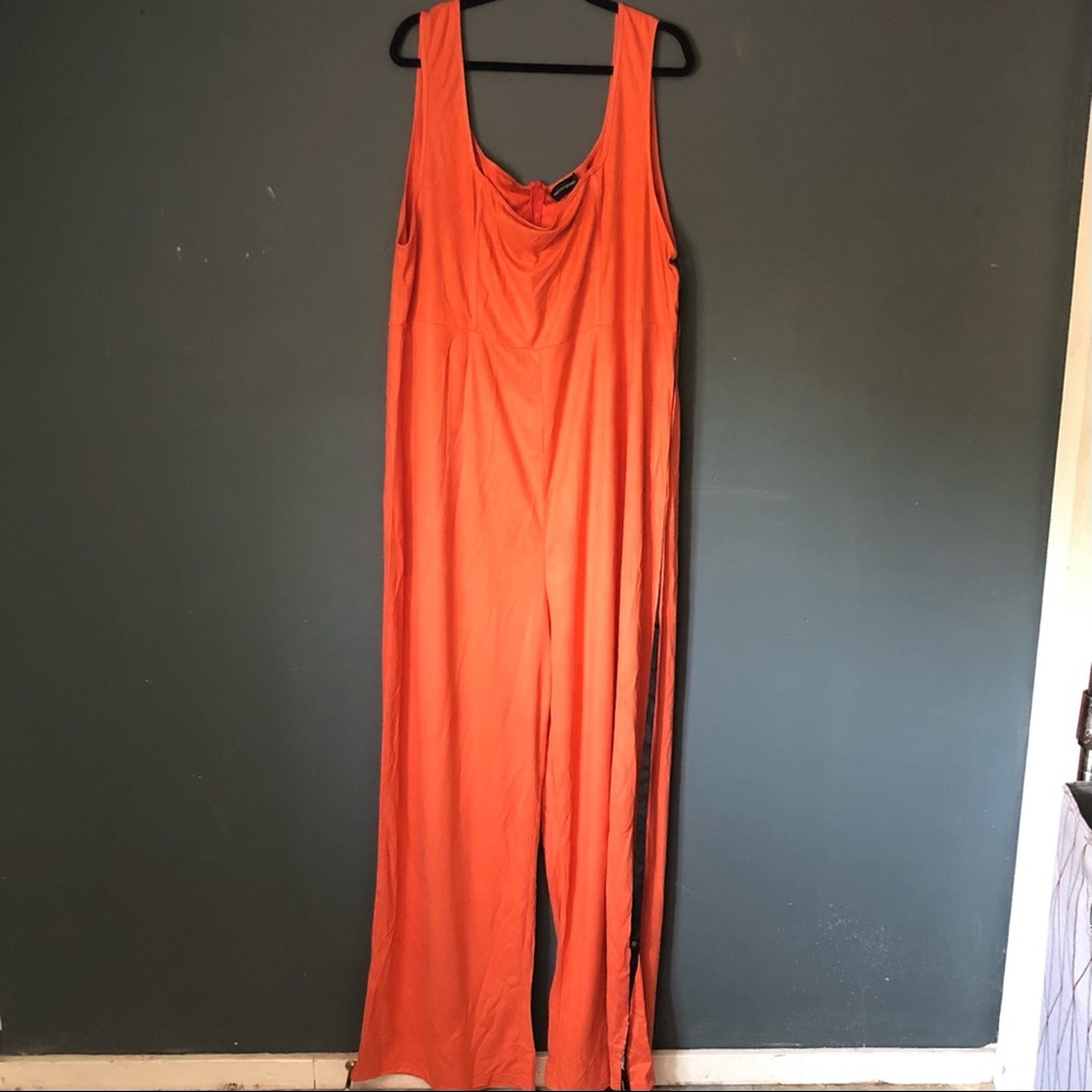 Plus Velvet Square Neck Wide Leg Jumpsuit